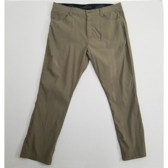 Eddie Bauer Pants Men 40x32 Green Outdoors Activewear Hiking Elastic Waist Camp - Picture 1 of 14